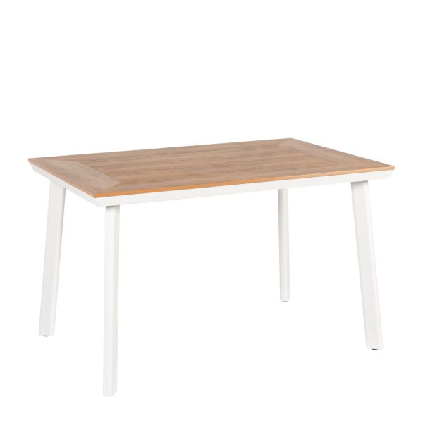 Τραπέζι Κήπου EPUPA Λευκό/Καρυδί Αλουμίνιο/Ξύλο 120x80x73cm ArteLibre - 14840032