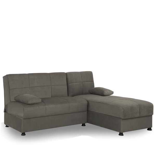 Καναπές Κρεβάτι Γωνιακός ArteLibre NILES Αναστρέψιμος Γκρι 190x147x84cm - 14210255